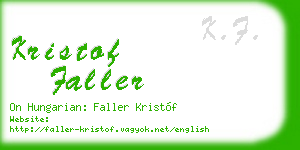 kristof faller business card